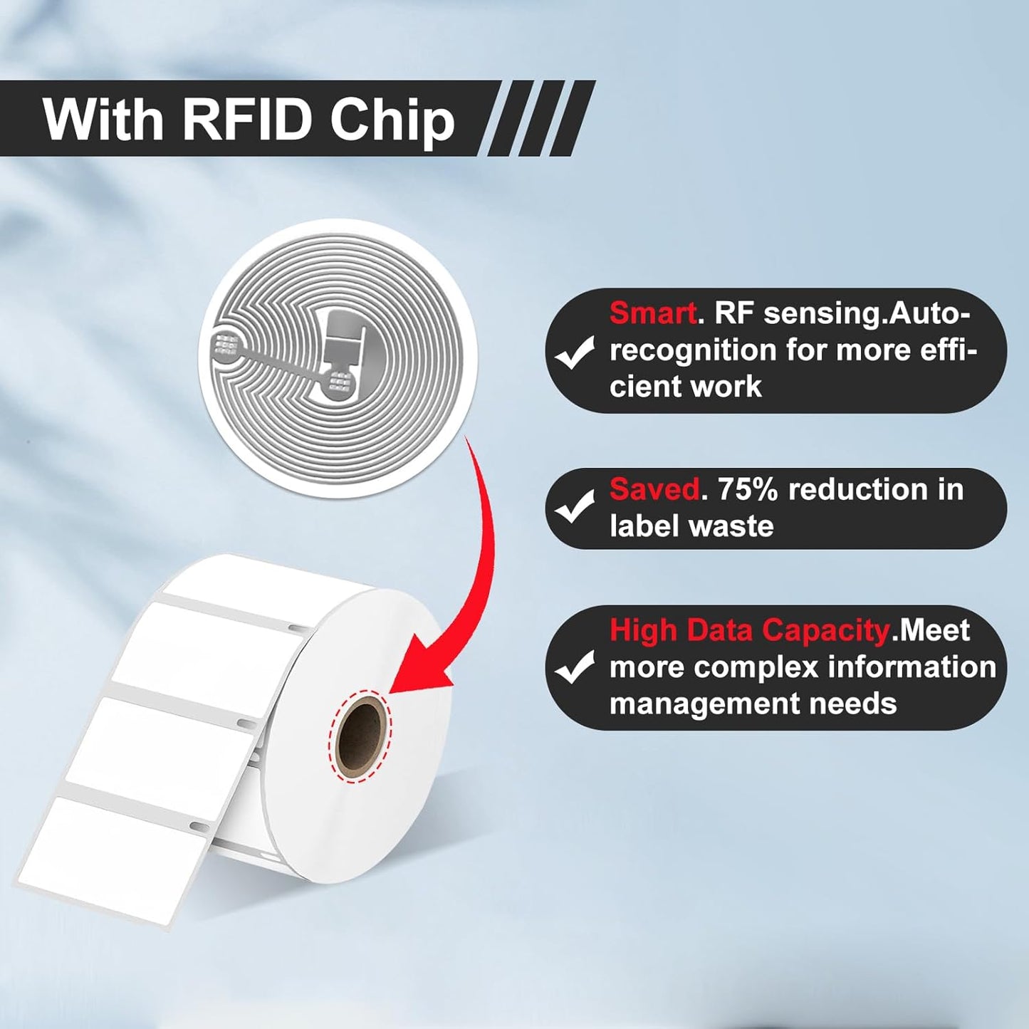 RGiNK for DYMO 550 Labels (30334 with RFID Chip) Multipurpose Barcode Labels (2-1/4" x 1-1/4"), Perforated, Compatible with DYMO Labelwriter 450 4XL 550&5XL 550 Turbo Printers [6 Rolls, 6000 Tags]