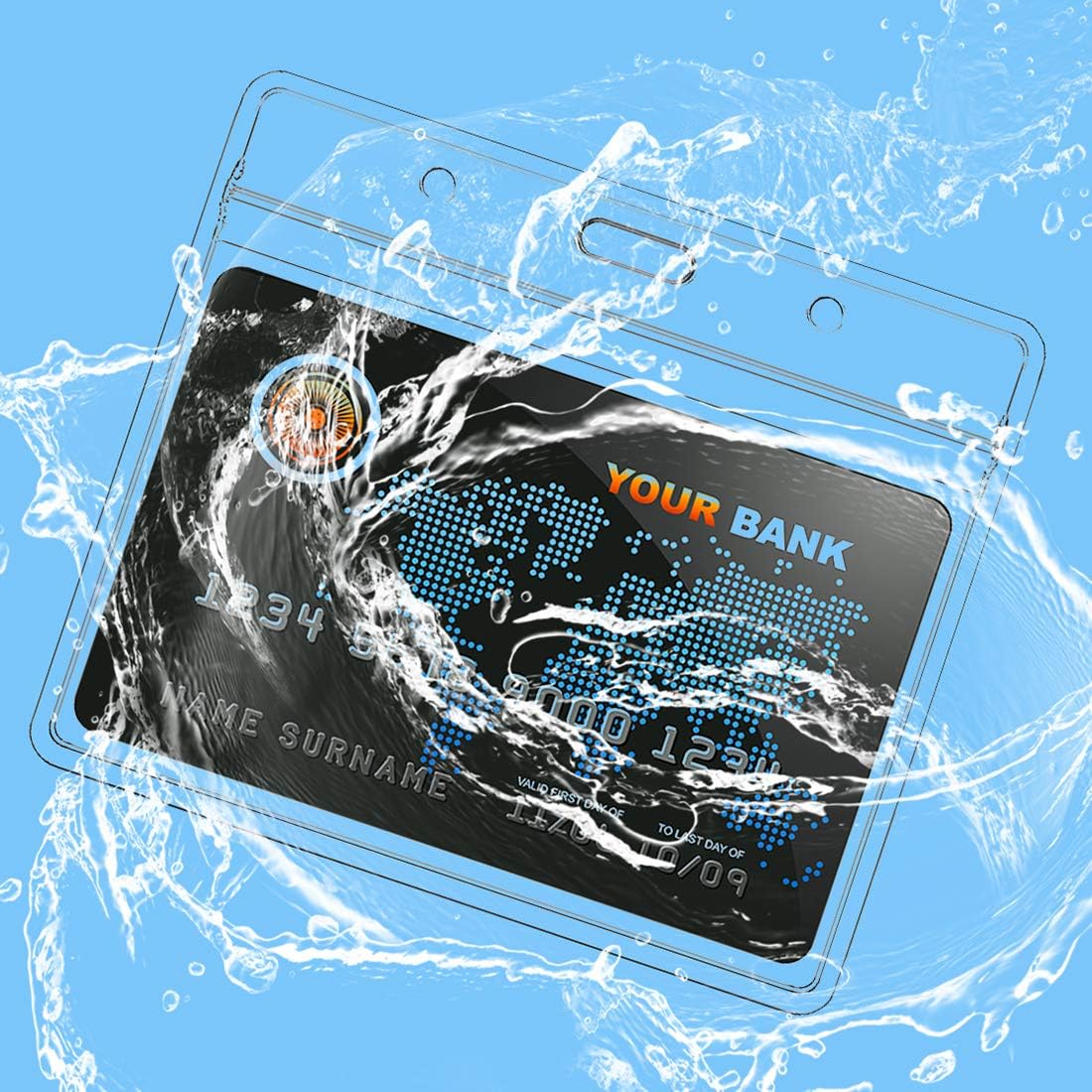 Lanyard with ID Holder 50 Pcs Waterproof Name Tag Badge ID Card Holders ID Pass Holder and 50 Pcs Flat Neck Lanyards Swivel Hook (Gray, Horizontal)