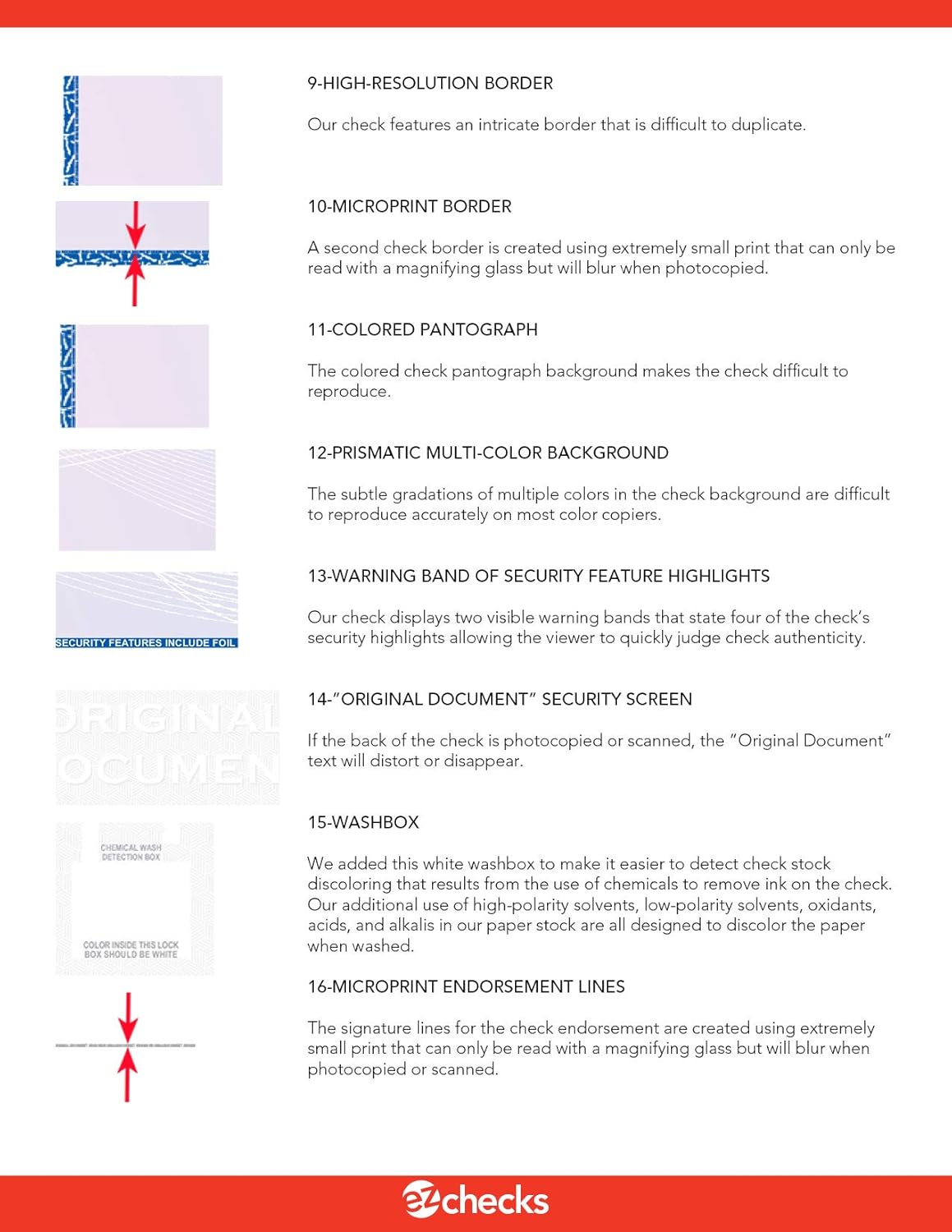 EZ Checks Premium Blank Hologram High Security Laser Check Stock | 500 Sheets (Brown/Yellow, Check at Top)